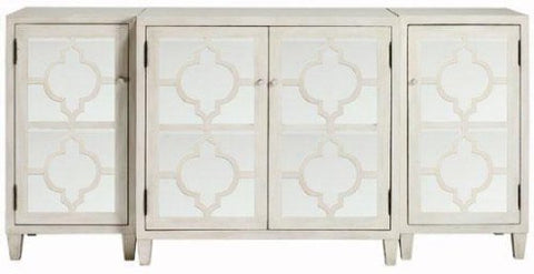 Reflections Mirrored Three piece Cabinet Set, 3 PIECE SET, WHITE