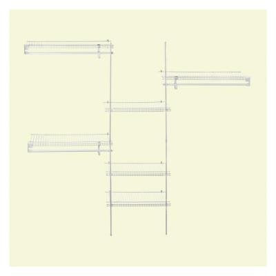 SuperSlide White Metal 6 Shelves 5 ft. to 8 ft. Closet Organizer Kit