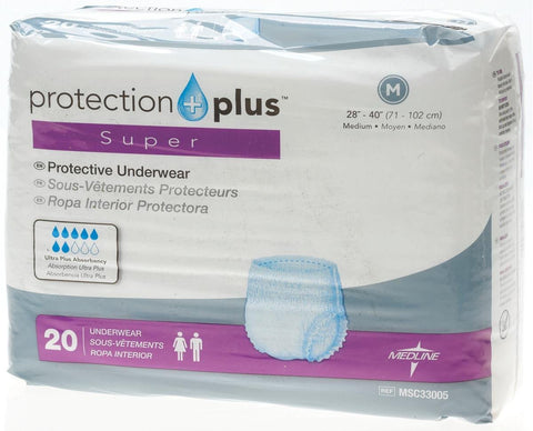 Protection Plus Super Protective Underwear Medium Adult - Case of 80
