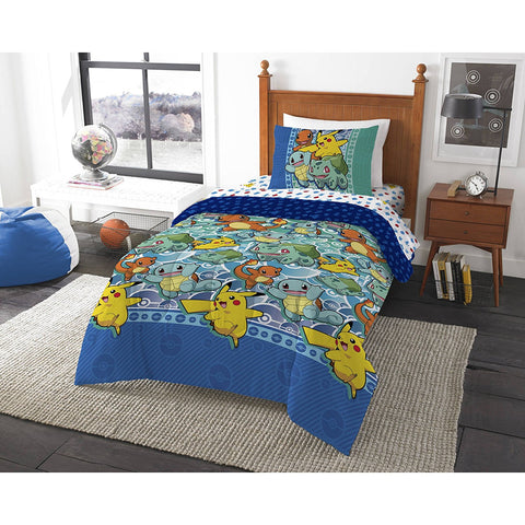 Pokemon "First Starters" Twin Bed in a Bag Bedding Set