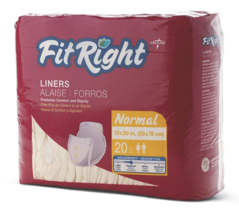 Medline FITLINER100 FitRight Liners, 13X30, Yellow (Case of 80)